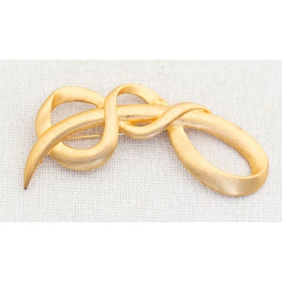 Vintage Modern Abstract Brooch in Gold Tone - A13 - Picture 2 of 3